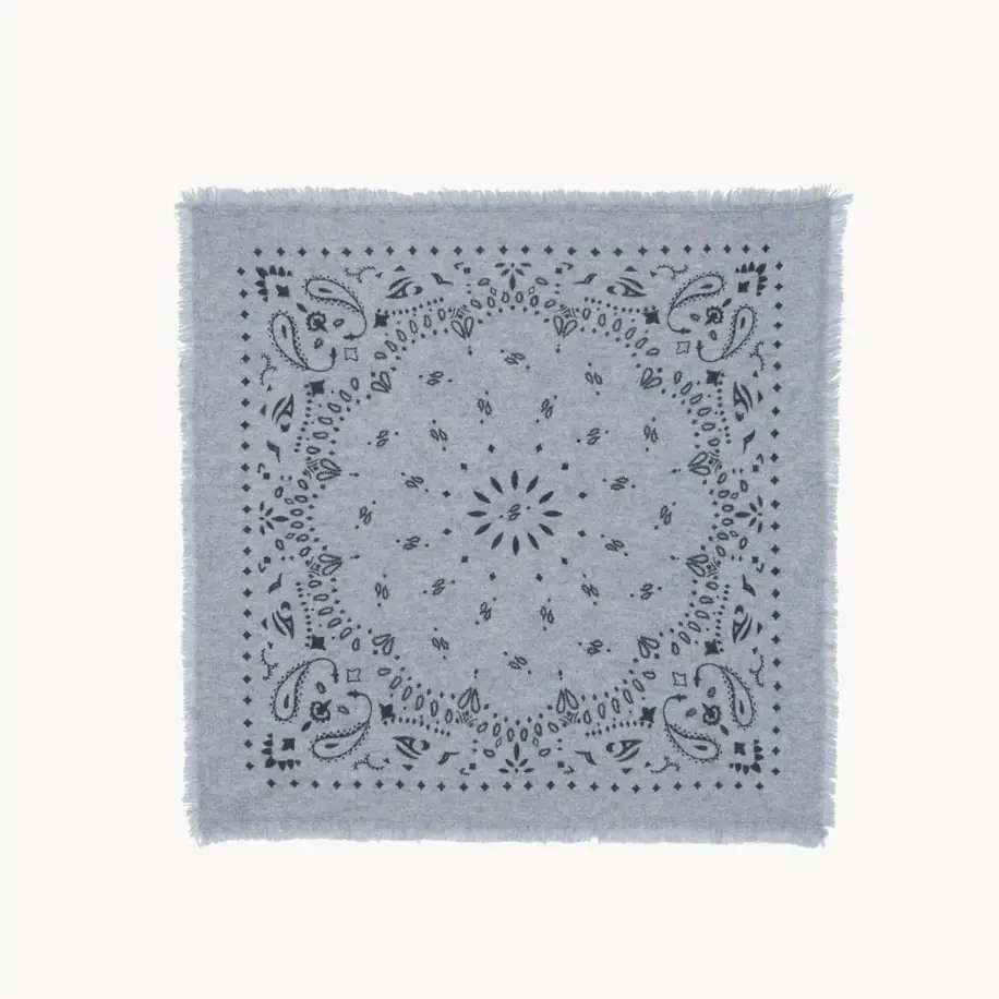Kujten Large Cashmere Bandana Hachiko Grey