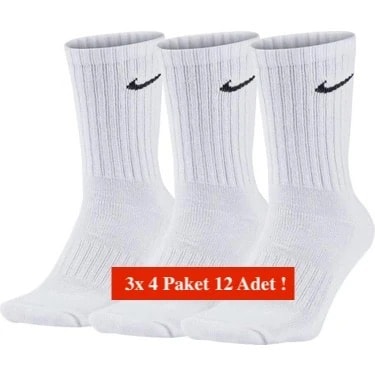 Nike 12 li Beyaz Çorap 4x3 Paket