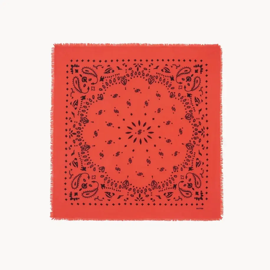 Kujten Large Cashmere Bandana Hachiko Orange