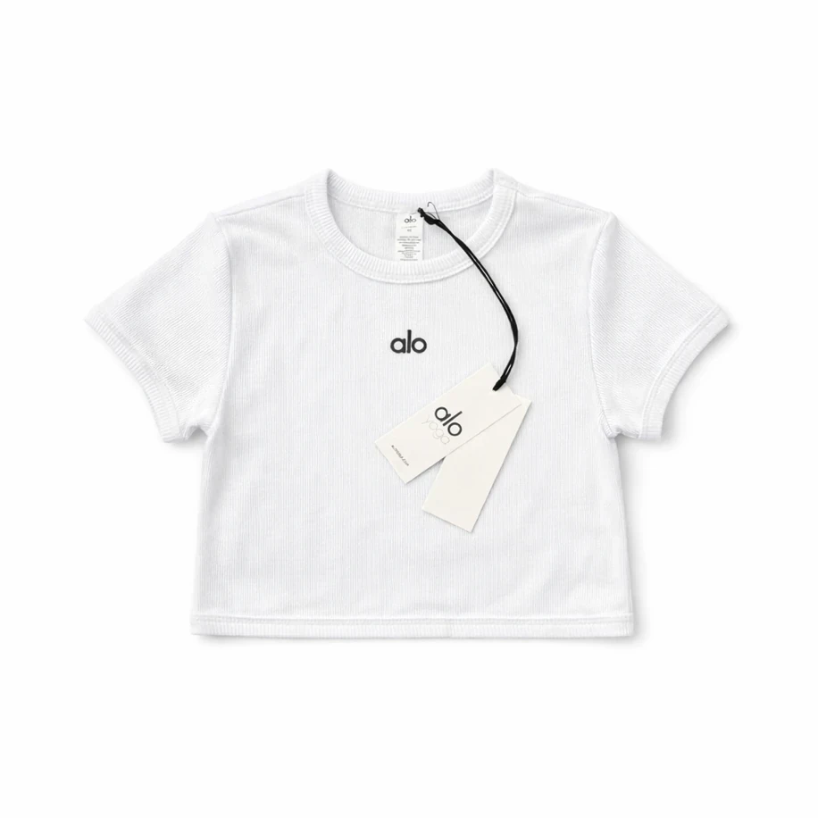 Alo Yoga Crop T-Shirt White